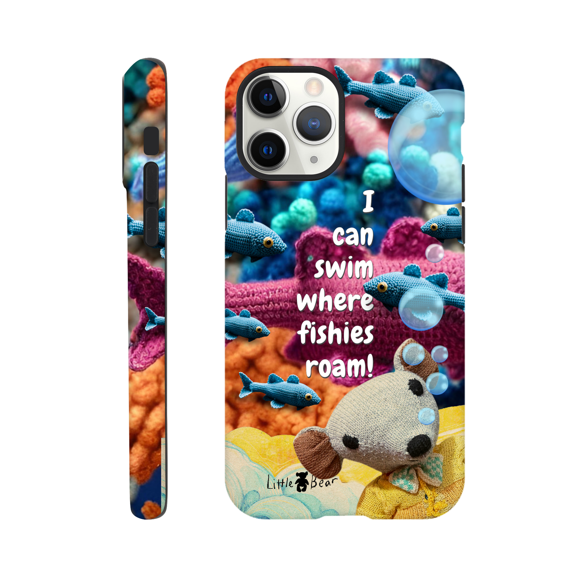 I can swim where fishies roam!  Phone Case Little Bear