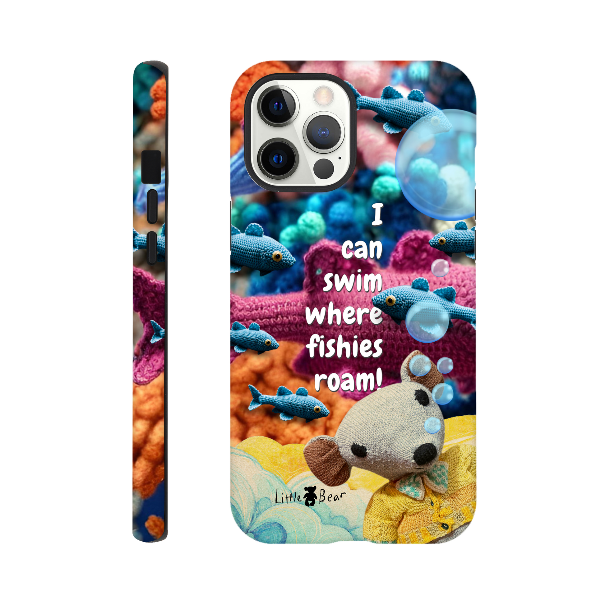 I can swim where fishies roam!  Phone Case Little Bear