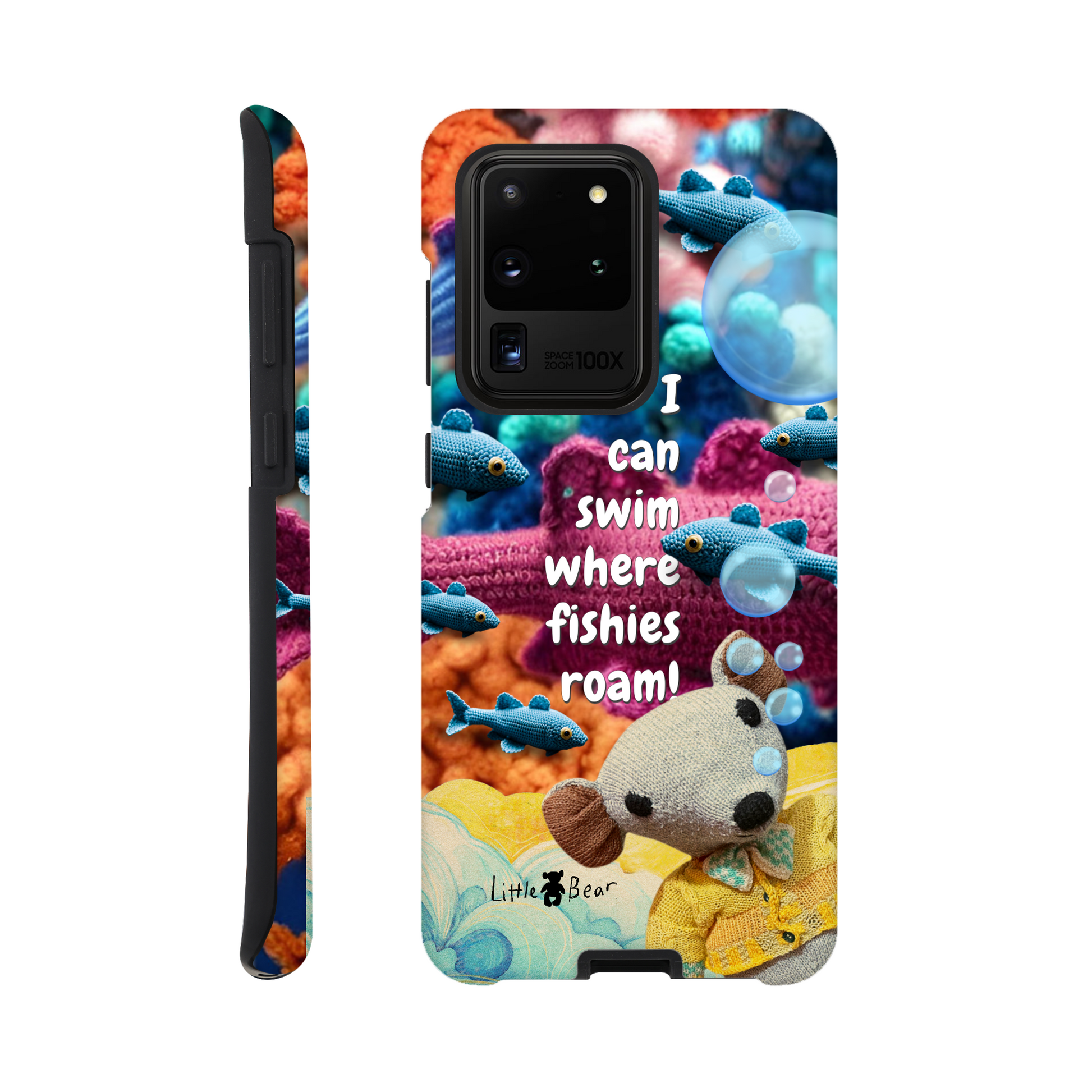 I can swim where fishies roam!  Phone Case Little Bear