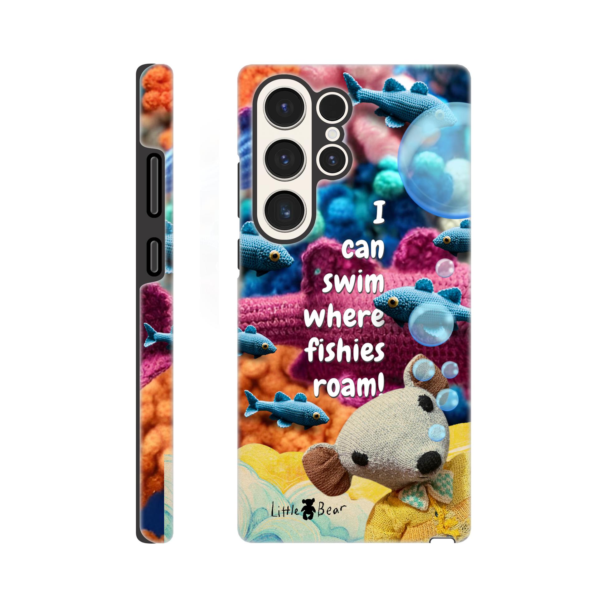 I can swim where fishies roam!  Phone Case Little Bear