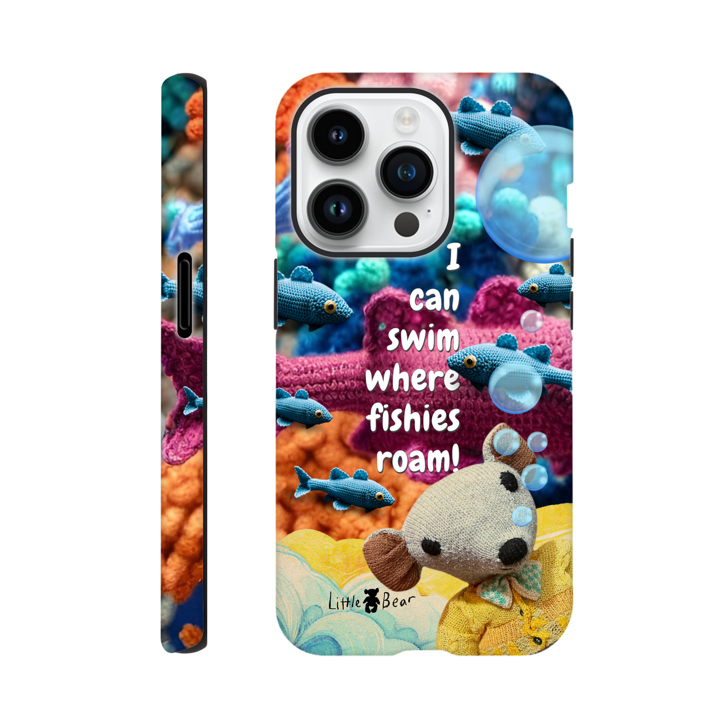 I can swim where fishies roam!  Phone Case Little Bear