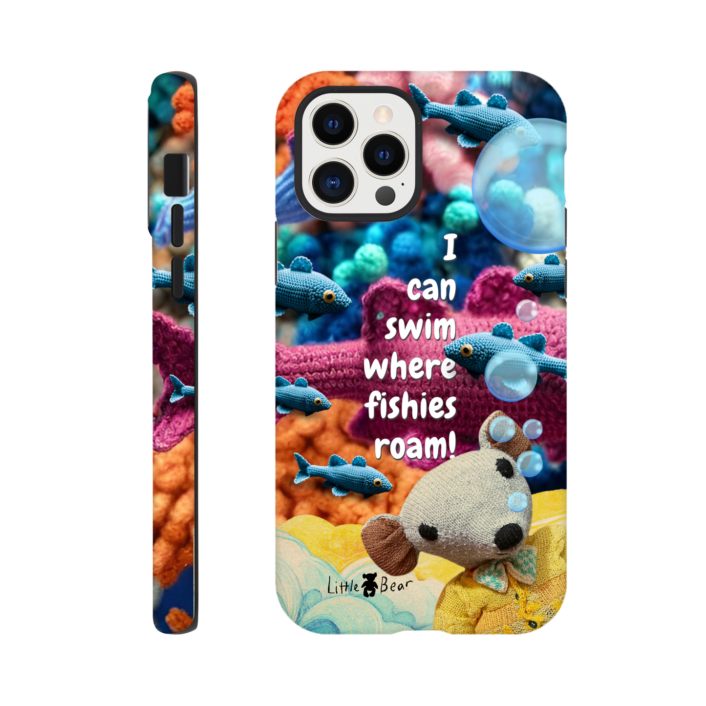 I can swim where fishies roam!  Phone Case Little Bear