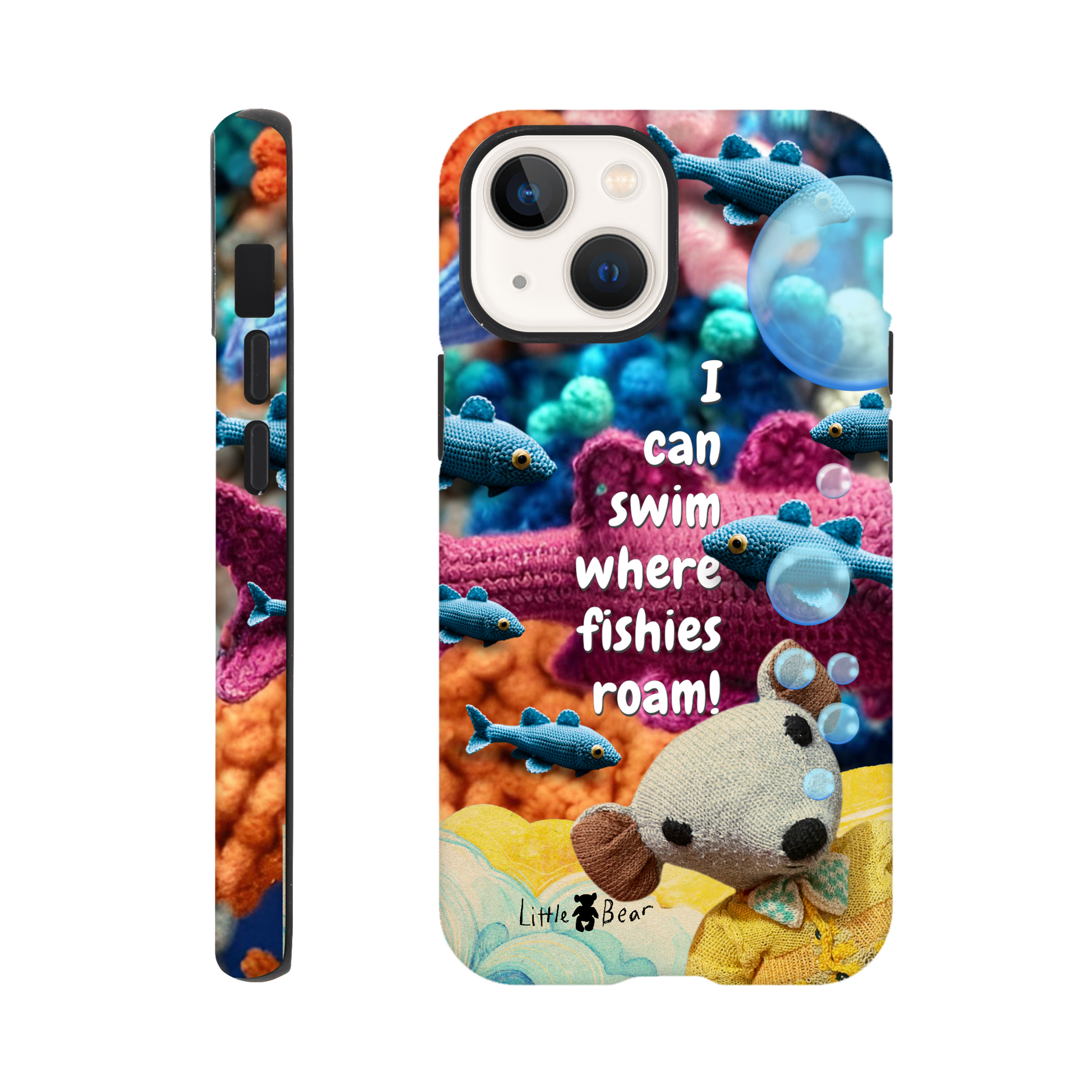 I can swim where fishies roam!  Phone Case Little Bear