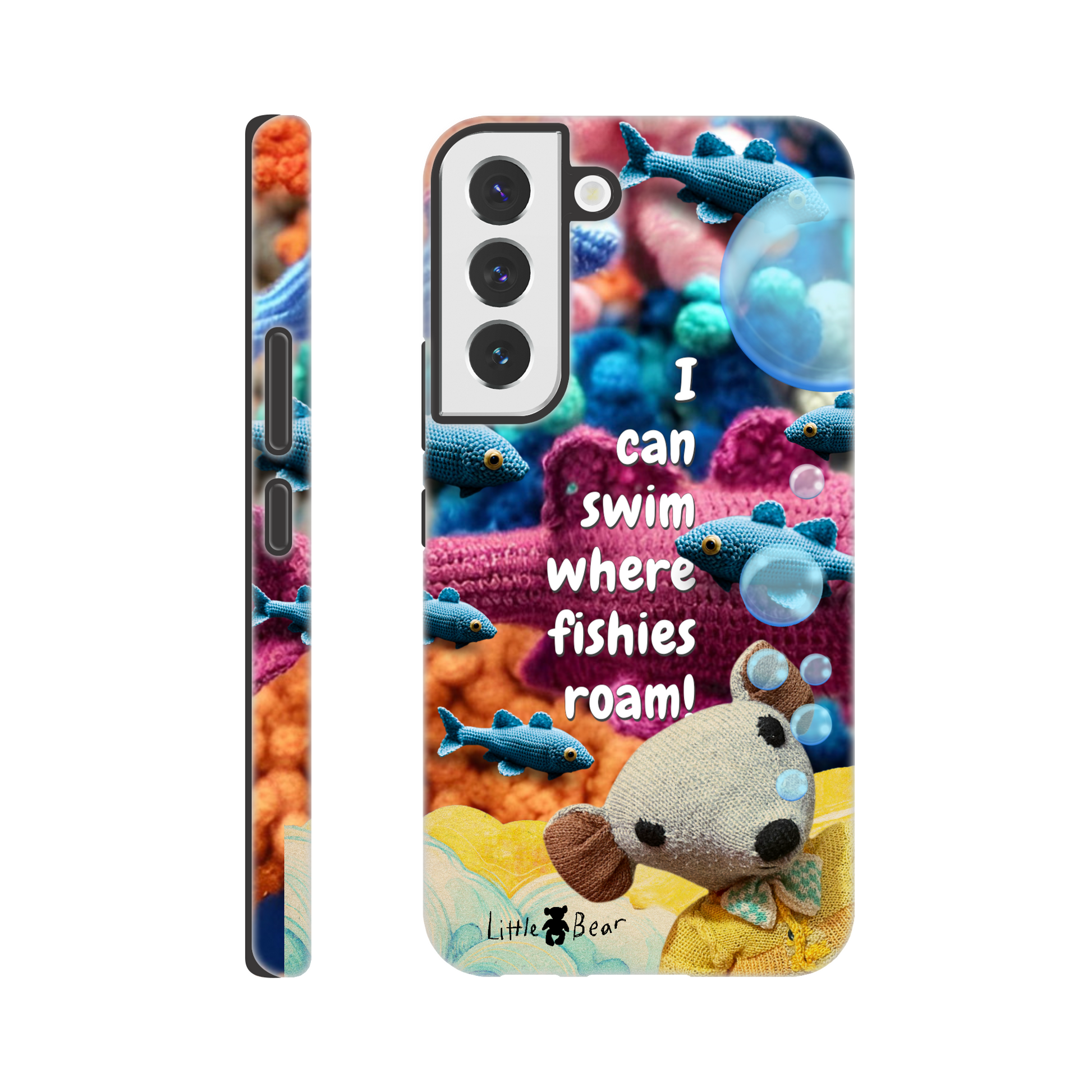 I can swim where fishies roam!  Phone Case Little Bear