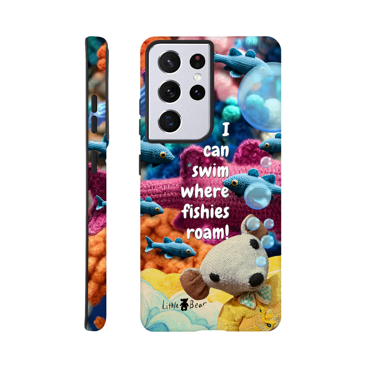 I can swim where fishies roam!  Phone Case Little Bear