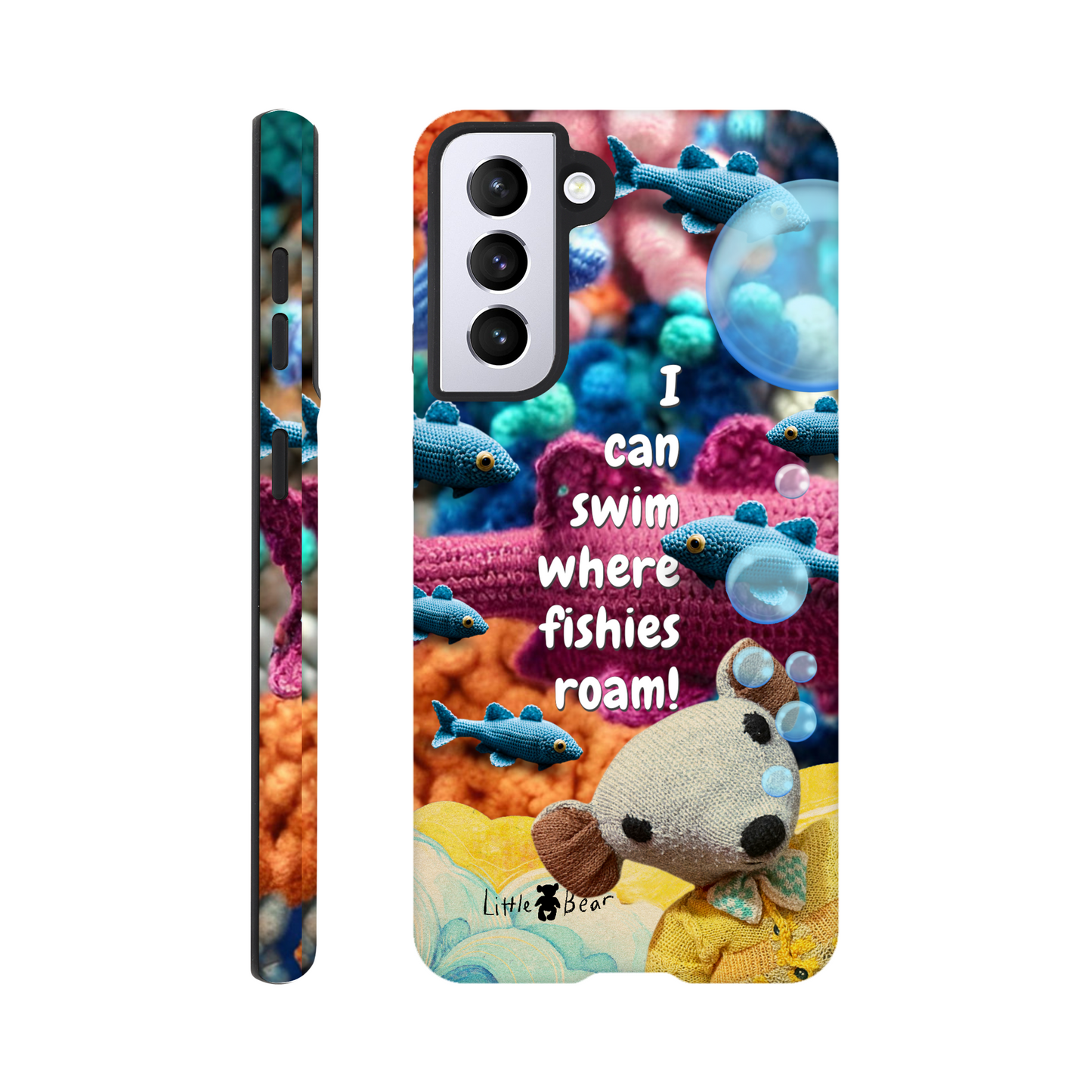 I can swim where fishies roam!  Phone Case Little Bear