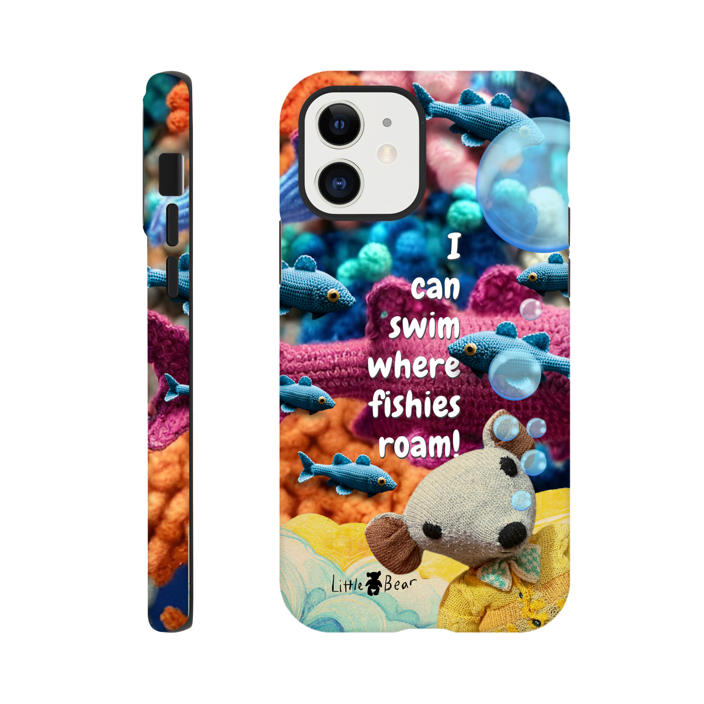 I can swim where fishies roam!  Phone Case Little Bear