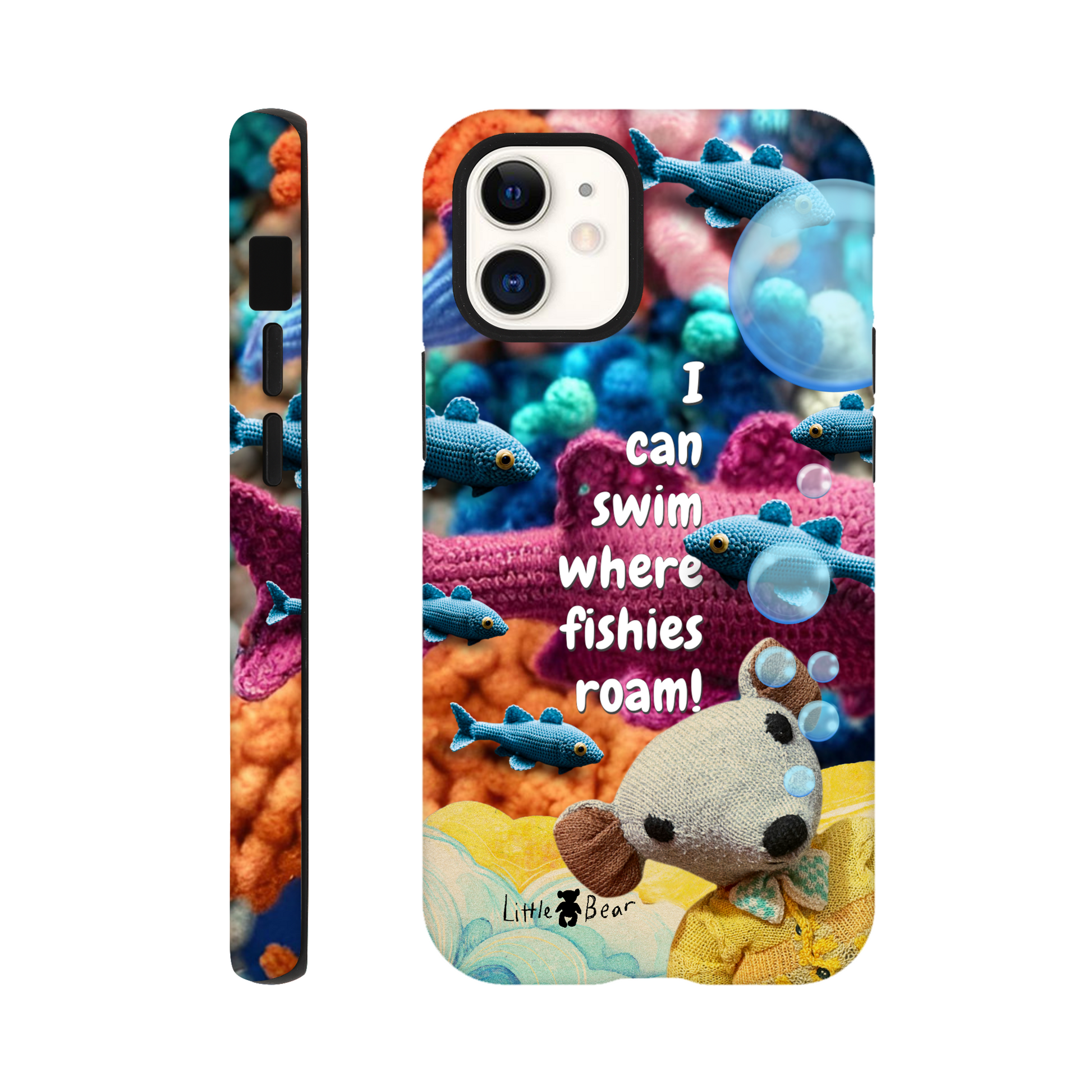 I can swim where fishies roam!  Phone Case Little Bear