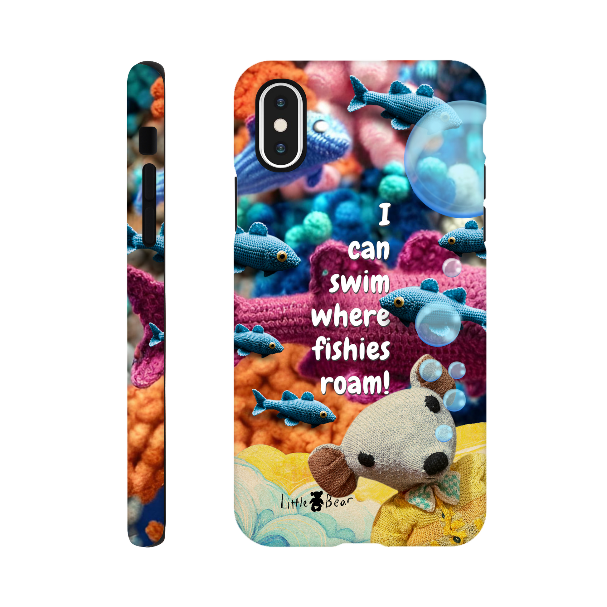 I can swim where fishies roam!  Phone Case Little Bear