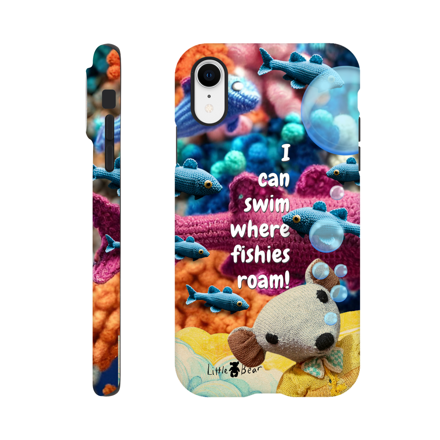 I can swim where fishies roam!  Phone Case Little Bear