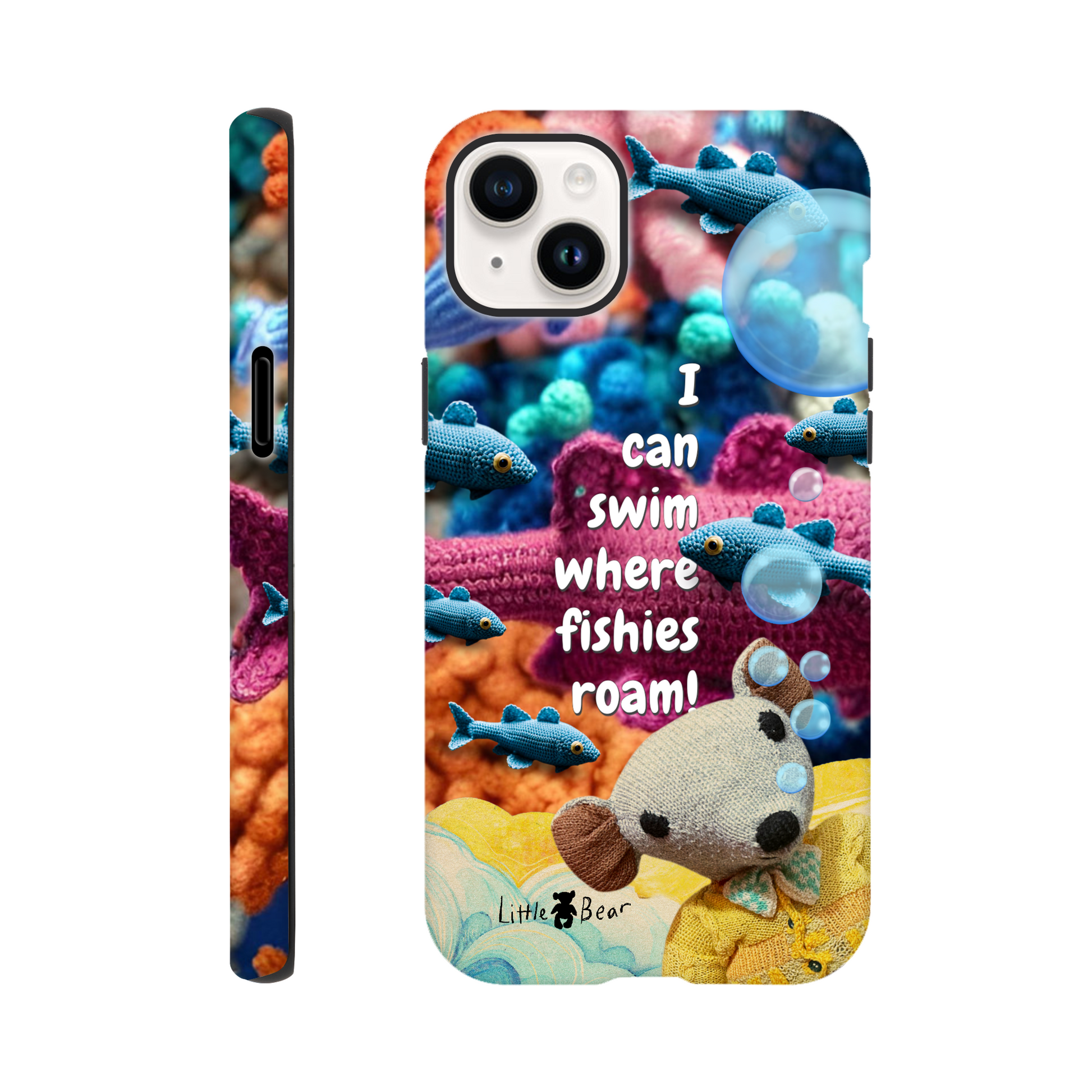 I can swim where fishies roam!  Phone Case Little Bear