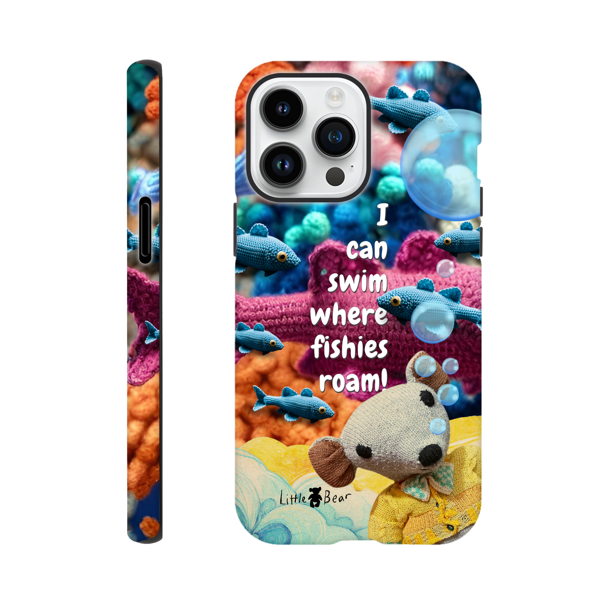 I can swim where fishies roam!  Phone Case Little Bear