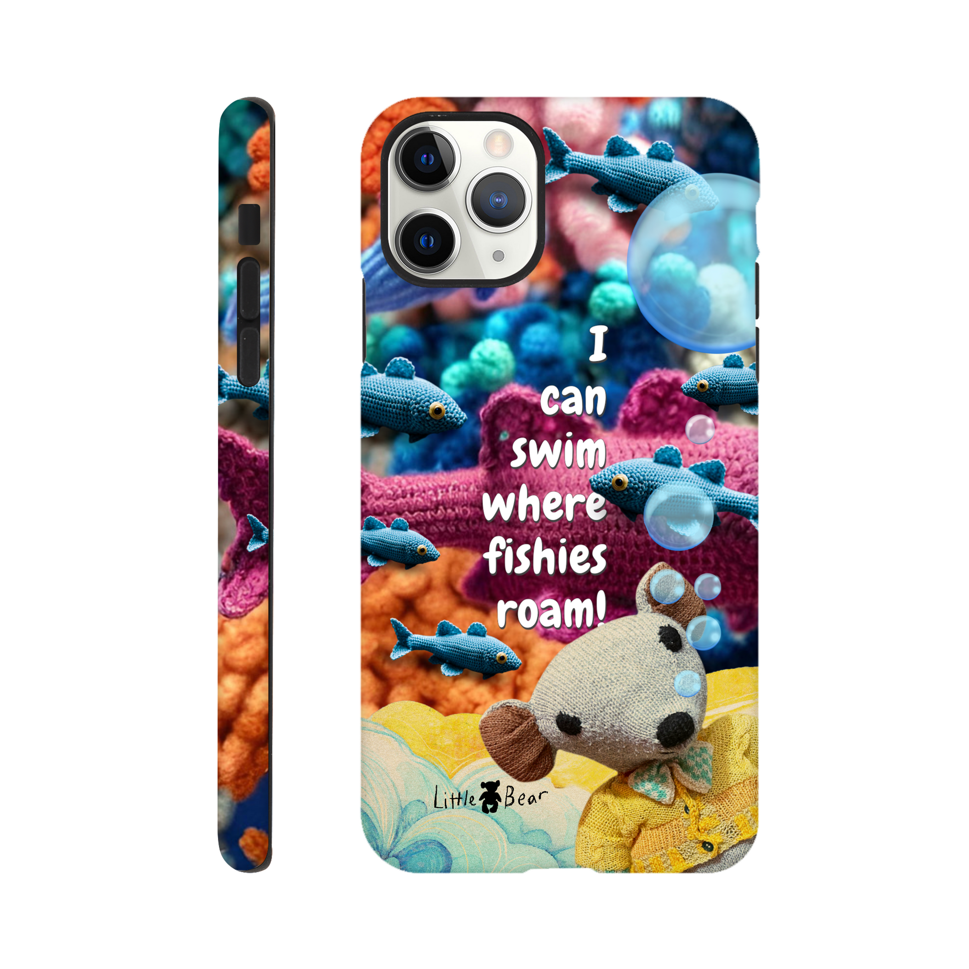 I can swim where fishies roam!  Phone Case Little Bear